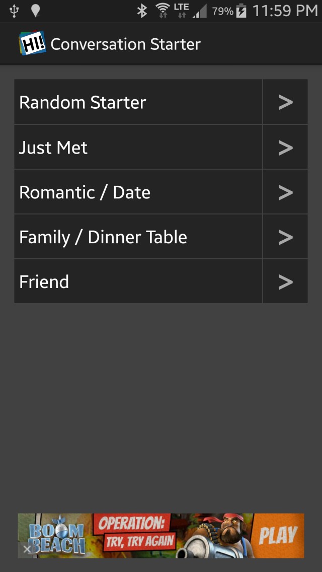 Conversation Starter App for Android New Android Entertainment App